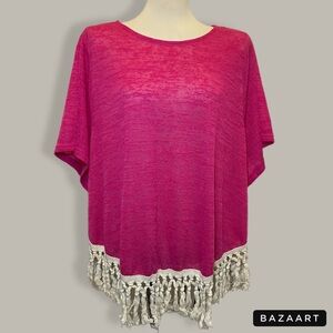 Umgee top with fringe size large oversized